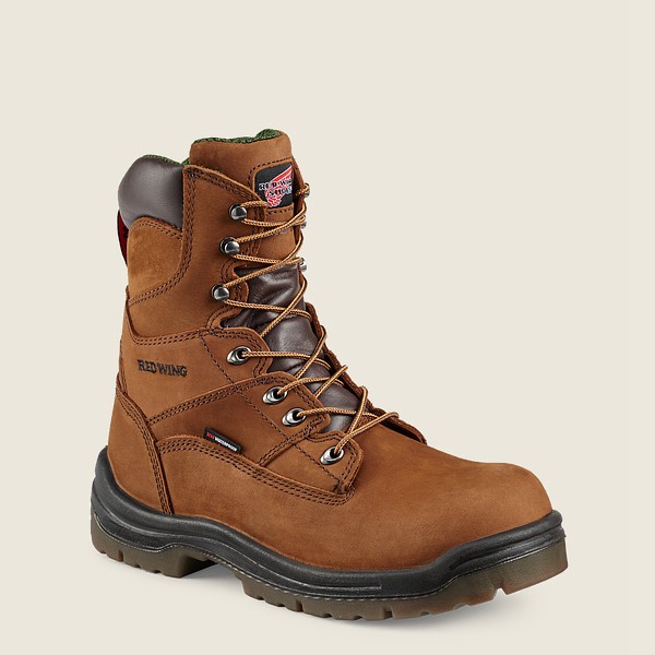 Red Wing Mens Safety Boots - King Toe® - 8-inch Insulated Waterproof Toe - Brown - ZYG589410